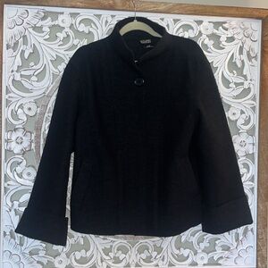 Hillary Radley Solid Black Wool Teddy Like Oversized Women’s Jacket sz XS EUC